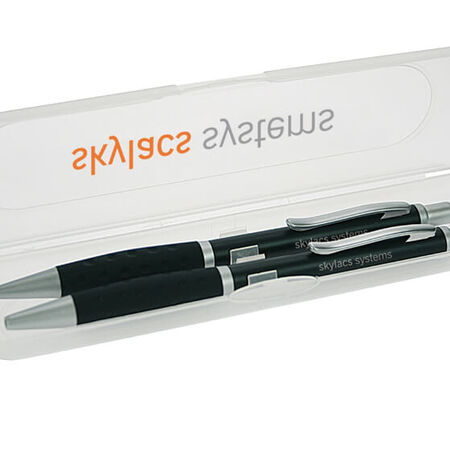 Kugelschreiber mit Hülle - bedruckt. Produziert von Schrader-Kamin Werbetechnik aus Vlotho.